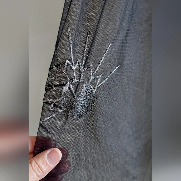 Bongo Midi Skirt Black embroidered Planets Stars Punk Whimsigoth Fairy Grunge - Picture 3 of 8